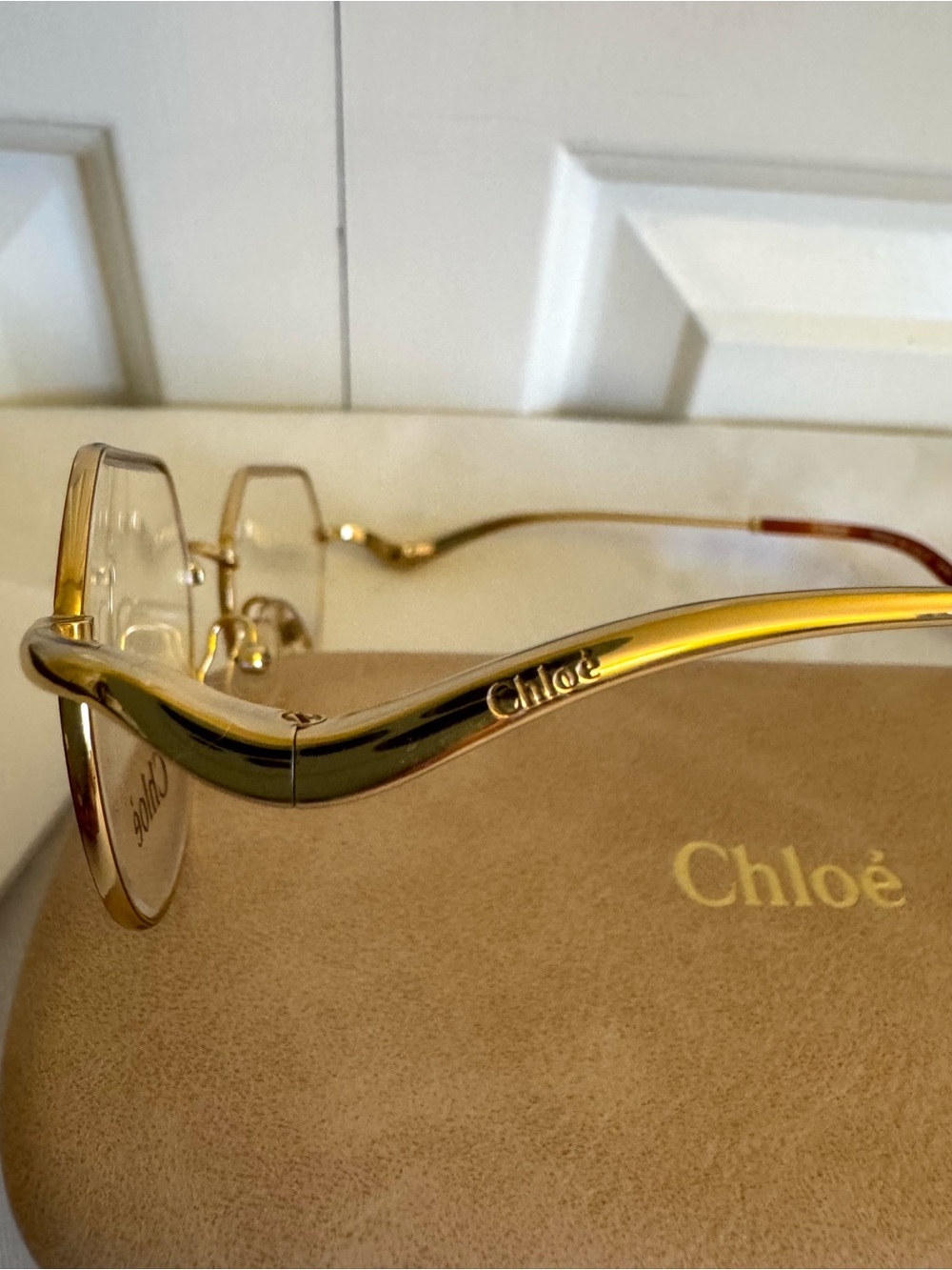 Chloé CE2156 757 Gold Brown Metal Full Rim Eyeglass Frames 49-19 140 Italy - Picture 6 of 10